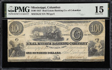 Columbus, Mississippi. Real Estate Banking Company of Columbus. 1837 $100. PMG Choice Fine 15.

MS55G32. No. 792, Plate E.

Estimate: $200.00- $30...