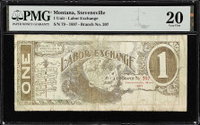 Stevensville, Montana. Labor Exchange. Branch No. 207. 1897 1 Unit. PMG Very Fine 20.

PMG comments "Internal Tear".

Estimate: $100.00- $150.00
