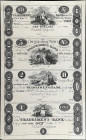 Uncut Sheet of (4). New York, New York. Tradesmen's Bank. 1823 $10-$5-$2-$1. Choice Very Fine. Remainder.

A remainder sheet of four notes from this...