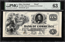Cleveland, Ohio. Bank of Commerce at Cleveland. 18xx $10. PMG Choice Uncirculated 63. Proof.

OH155G16P. Plate B. An elusive proof from this issuer....
