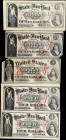 LOT WITHDRAWN

Four are State of New York advertisements and one is a United States advertising note. Damage/issues are found on some of the notes. ...