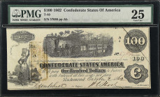 Lot of (2). T-40. Confederate Currency. 1862 $100. PMG Very Fine 25 & Extremely Fine 40.

A pair of Train $100's.

Estimate: $250.00- $350.00