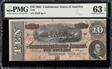 Lot of (2). T-68. Confederate Currency. 1864 $10. PMG Choice Uncirculated 63 EPQ. Consecutive.

Estimate: $200.00- $300.00