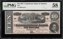 Lot of (2). T-68. Confederate Currency. 1864 $10. PMG Choice About Uncirculated 58 & 58 EPQ. Consecutive.

Estimate: $150.00- $250.00