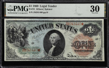 Fr. 18. 1869 $1 Legal Tender Note. PMG Very Fine 30.

PMG comments "Repaired".

Estimate: $1000.00- $1500.00
