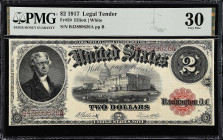 Fr. 59. 1917 $2 Legal Tender Note. PMG Very Fine 30.

Elliott - White signature combination.

From the Cartwright Collection.

Estimate: $200.00...