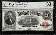 Fr. 60. 1917 $2 Legal Tender Note. PMG Choice Uncirculated 63 EPQ.

Bright & original paper.

Estimate: $500.00- $700.00
