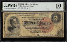 Fr. 242. 1886 $2 Silver Certificate. PMG Very Good 10.

Rosecrans - Hyatt signature combination. Sought after by collectors in any grade level.

F...