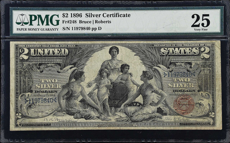 Fr. 248. 1896 $2 Silver Certificate. PMG Very Fine 25.

Bruce - Roberts signat...