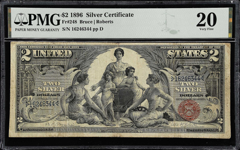 Fr. 248. 1896 $2 Silver Certificate. PMG Very Fine 20.

Bruce - Roberts signat...