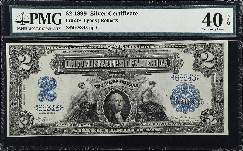 Fr. 249. 1899 $2 Silver Certificate. PMG Extremely Fine 40 EPQ.

Lyons - Rober...