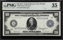 Fr. 906. 1914 $10 Federal Reserve Note. Boston. PMG Choice Very Fine 35.

Burke - Houston signature combination.

From the Cartwright Collection.
...