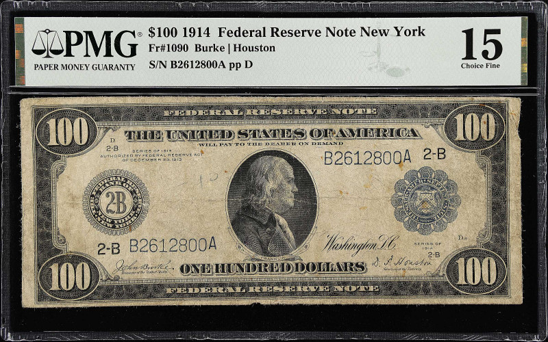 Fr. 1090. 1914 $100 Federal Reserve Note. New York. PMG Choice Fine 15.

Burke...