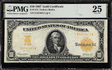 Fr. 1172. 1907 $10 Gold Certificate. PMG Very Fine 25.

Teehee - Burke signature combination.

From the Cartwright Collection.

Estimate: $200.0...