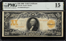 Fr. 1185. 1906 $20 Gold Certificate. PMG Choice Fine 15.

Parker - Burke signature combination. Sought after 1906 series.

Estimate: $200.00- $300...