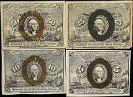 Lot of (4). Fr. 1233, 1245, 1283, & 1317. 5 to 50 Cents. Second Issue. Very Fine to Choice Uncirculated.

Damage/issues are found on some of the not...