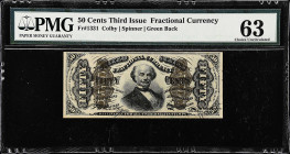 Fr. 1331. 50 Cents. Third Issue. PMG Choice Uncirculated 63.

PMG comments "Great Embossing".

Estimate: $125.00- $175.00