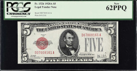 Fr. 1526. 1928A $5 Legal Tender Note. PCGS Currency New 62 PPQ.

Estimate: $70.00- $90.00