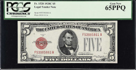 Fr. 1528. 1928C $5 Legal Tender Note. PCGS Currency Gem New 65 PPQ.

F-A Block. Gem.

Estimate: $100.00- $150.00