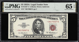 Fr. 1533*. 1953A $5 Legal Tender Star Note. PMG Gem Uncirculated 65 EPQ.

A Gem replacement example of this $5 Legal Tender note.

Estimate: $125....