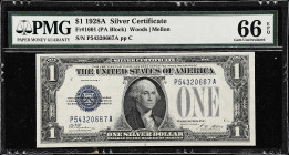 Fr. 1601. 1928A $1 Silver Certificate. PMG Gem Uncirculated 66 EPQ.

P-A block. Gem.

Estimate: $125.00- $175.00