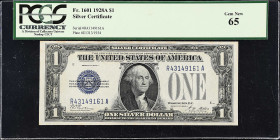 Fr. 1601. 1928A $1 Silver Certificate. PCGS Currency Gem New 65.

Toning is noticed, and mentioned for accuracy.

Estimate: $80.00- $120.00