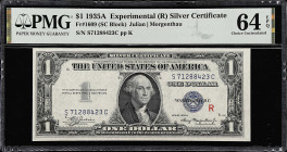 Fr. 1609. 1935A $1 Silver Certificate. (R) Experimental. PMG Choice Uncirculated 64 EPQ.

A near-Gem example of this (R) experimental silver certifi...