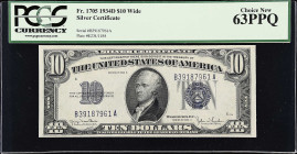 Fr. 1705. 1934D $10 Silver Certificate. Wide. PCGS Currency Choice New 63 PPQ.

Wide variety.

Estimate: $100.00- $150.00