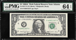 Lot of (3). Fr. 1917-F & 1920-C. 1988A-93 $1 Federal Reserve Notes. PMG Choice Uncirculated 64 EPQ & Gem Uncirculated 65 EPQ.

A trio of web notes....