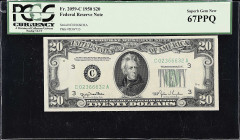 Fr. 2059-C. 1950 $20 Federal Reserve Note. Philadelphia. PCGS Currency Superb Gem New 67 PPQ.

Superb Gem.

Estimate: $80.00- $120.00