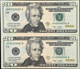 Lot of (2). Fr. 2095-F & 2095-H. 2009 $20 Federal Reserve Note. Gem Uncirculated. Serial Number 81.

Both notes are Serial Number 81.

Estimate: $...