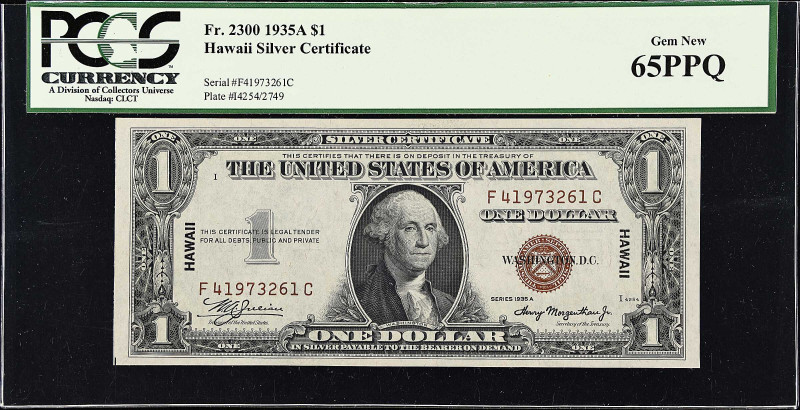 Fr. 2300. 1935A $1 Hawaii Emergency Note. PCGS Currency Gem New 65 PPQ.

A bet...