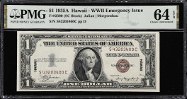 Fr. 2300. 1935A $1 Hawaii Emergency Note. PMG Choice Uncirculated 64 EPQ.

S-C block.

Estimate: $100.00- $150.00