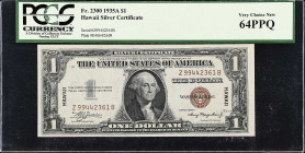 Fr. 2300. 1935A $1 Hawaii Emergency Note. PCGS Currency Very Choice New 64 PPQ.

Key Z-B block. Nearly Gem with fully original paper.

Estimate: $...