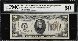 Fr. 2305. 1934A $20 Hawaii Emergency Note. PMG Very Fine 30.

L-A block.

Estimate: $100.00- $150.00