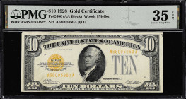 Fr. 2400. 1928 $10 Gold Certificate. PMG Choice Very Fine 35 EPQ.

Mid-grade with original paper.

Estimate: $200.00- $300.00
