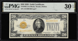Fr. 2402. 1928 $20 Gold Certificate. PMG Very Fine 30 EPQ.

With PMG's coveted EPQ qualifier.

Estimate: $200.00- $300.00