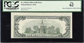 Fr. 2158-K. 1950A $100 Federal Reserve Note. Dallas. PCGS Currency New 62. Minor Misalignment of Back Printing.

Minor Misalignment of Back Printing...