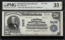 Springfield, Massachusetts. $20 1902 Plain Back. Fr. 658. The Chapin NB. Charter #2435. PMG Choice Very Fine 35 EPQ. 

Original paper is offered on ...