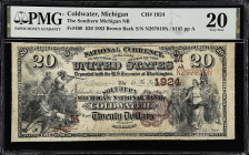 Coldwater, Michigan. $20 1882 Brown Back. Fr. 499. The Southern Michigan NB. Charter #1924. PMG Very Fine 20.

Three $20 Brown Backs are available t...