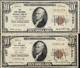 Lot of (2). Trenton, New Jersey. $10 1929 Ty. 1. Fr. 1801-1. The First Mechanics NB. Charter #1327. Fine.

Staining on one of the notes.

Estimate...