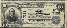 Albuquerque, New Mexico. $10 1902 Plain Back. Fr. 628. The State NB. Charter #7186. Choice Fine. 

Edge wear.

Estimate: $300.00- $500.00