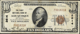 Albuquerque, New Mexico. $10 1929 Ty. 1. Fr. 1801-1. The First NB. Charter #2614. Very Fine. 

Very Fine condition.

Estimate: $150.00- $200.00