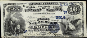Lawton, Oklahoma. $10 1882 Date Back. Fr. 546. The First NB. Charter #5914. Very Fine. 

An elusive charter to acquire paper from, as it has been tw...