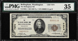 Bellingham, Washington. $20 1929 Ty. 1. Fr. 1802-1. The Bellingham NB. Charter #7474. PMG Choice Very Fine 35. 

A mid-grade $20 from this Pacific N...
