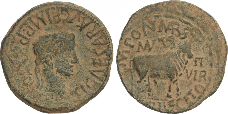 As. 14-36 d.C. ÉPOCA DE TIBERIO. TURIASU (TARAZONA, Zaragoza). Anv.: TI. CAESAR ...