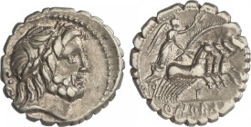 Republic
Denario. 83-82 a.C. ANTONIA. Q. Antonius Balbus. Anv.: S.C. Cabeza laureada de Júpiter a derecha. Rev.: Victoria en cuadriga a derecha, deba...