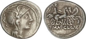 Republic
Denario. 111-110 a.C. MALLIA. T. Mallius Mancinus Appius. Anv.: Cabeza de Roma a derecha, detrás círculo. Rev.: Victoria en triga a derecha....