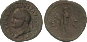Empire
As. 74 d.C. VESPASIANO. Anv.: IMP. CAESAR VESP. AVG. COS. V CENS. Cabeza laureada a izquierda. Rev.: S. C. Esperanza en marcha a izquierda alz...