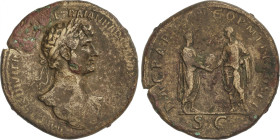 Empire
Sestercio. 117-138 d.C. ADRIANO. Anv.: IMP (CAES DIVI) TRAIAN AVG F TRAIANO HA(DRIAN OPT AVG GER), busto acorazado y drapeado a derecha. Rev.:...